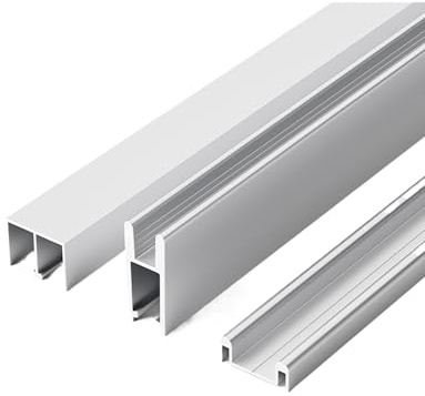 Kit binario per porta scorrevole in vetro da 5-8 mm, 3 pezzi, per armadi e librerie, accessori per porte scorrevoli, 110 cm, sistema di visualizzazione