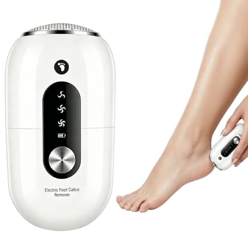 Warmforwel Râpe Pieds Électrique Rechargeable, Ponceuse Pour Pied | Rape Pieds à Fil 3 Vitesses, 26000Pa, Étanche IPX6, Batterie 750mAh, Écran LCD, USB-C, 2 Têtes en Acier Inoxydable