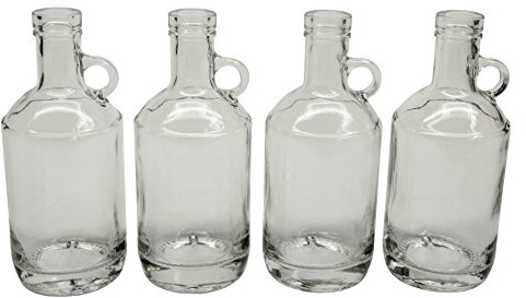 North Mountain Supply Glass Moonshine Jug 375ml for Wine/Spirits Bar Top Finish - Case of 4 (375ml)