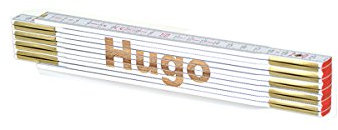 Zollstock mit Namens-Gravur zum auswählen - Name - Lasergravur - personalisiert - Geschenk - Mann - Vatertag - Geburtstag, Zollstöcke Namen:Hugo