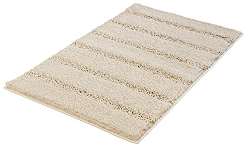 Kleine Wolke Badteppich Monrovia Sandbeige 70 x 120 cm | OEKO-TEX zertifiziert, rutschhemmende Unterseite, für Fußbodenheizung, maschinenwaschbar, 100% Polyester
