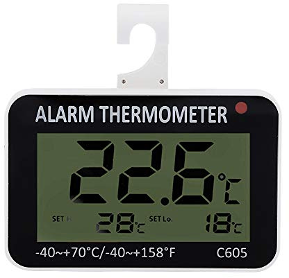 Termómetros para refrigerador, Medidor de Temperatura para congelador, termómetro de refrigerador Digital a Prueba de Agua con Pantalla LCD Grande