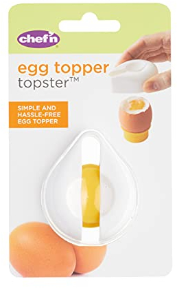 Chef’n Topster Boiled Egg Topper, Plastic/Stainless Steel, White, 6.5 x 5.5 x 2 cm