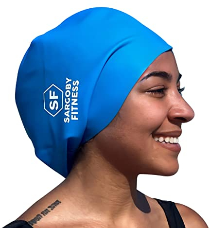 Sargoby Fitness Badekappe für Dreadlocks Zöpfe Locs Extra Extra große Badekappe!