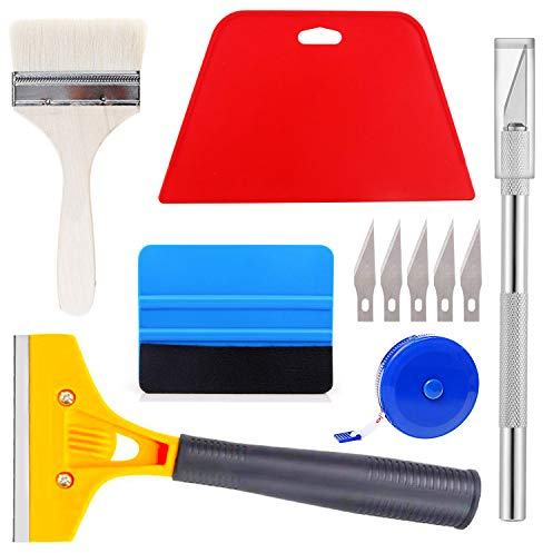 Ewrap Tapetenaufhängeset - Tapetenwerkzeuge mit Glättwerkzeug, Schaber, Rakel, Maßband