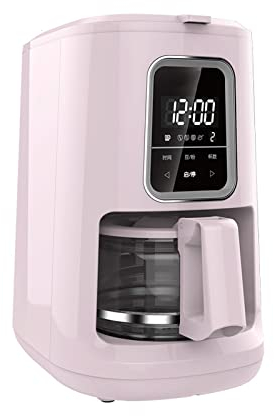 WYKDL Fully Automatic Fresh Grinding Coffee Machine, Adjustable 3 Different Concentrations, Removeable Filter and Funnel (Color : Pink)