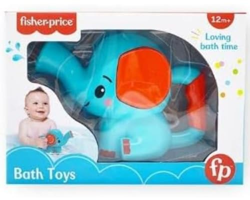 Fisher Price - Regadera Infantil Elefante - Agarre ergonómico - Sistema Sencillo de Recogida y expulsión de Agua - Juguetes de baño y Playa - Juguete de baño para Bebes (Deqube 920D00095)