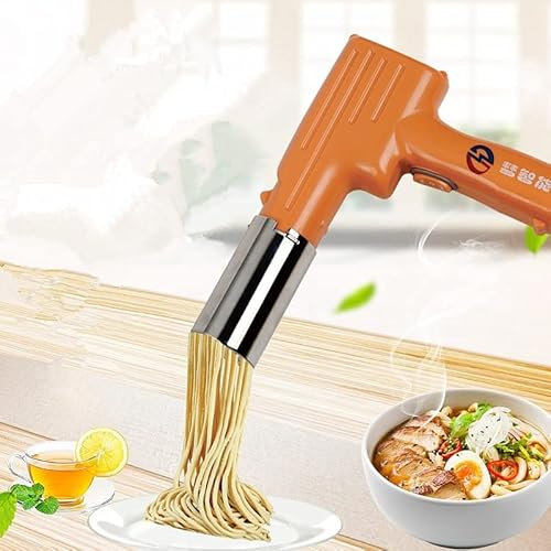 MOLVUS UK Plug Rechargeable Electric Noodle Maker Machine Handheld Portable Electric Noodle Machine 3 Color Available with 3 Noodle Tool (Color : Purple, Plug Type : US)