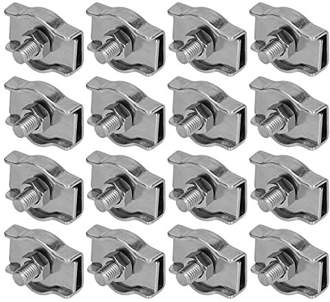 Drahtseilklemmen, Seilklemme, Edelstahl-Kabelklemmen, Einfacher Griff, Bremssattel, Einzelverriegelung, Verstellbare Kabelklemme(20pcs M6)