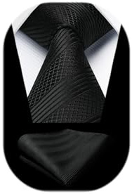 Enlision Krawatte Herren mit Einstecktuch Set Check/Plaid/Streifen Krawatte & Taschentuch für für Business Hochzeit Feier Anzug