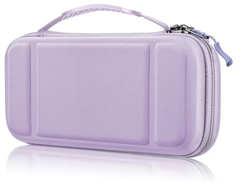 Fintie Carrying Case for Nintendo Switch Lite 2019, [Shockproof] Hard Shell Protective Cover Travel Bag with Game Card & Micro SD Card Slots for Switch Lite Console & Accessories, Lilac Purple, Hard