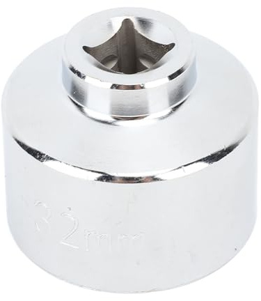 Naroote Herramienta de Casquillo para Filtro de Aceite, Llave de Vaso para Filtro de Aceite Compacta de Alta Resistencia de 6 Dientes, Larga Durabilidad, Precisa para Enfoque (32mm)