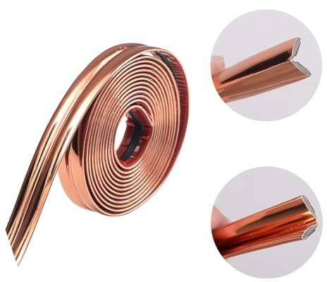10 Ft Flexible Molding Trim,Ceiling Molding Peel and Stick,Corner Guards Wall Trim,Self Adhesive Caulk Strip for Living Room, Bedroom, Kitchen, Bathroom (Rose Gold)