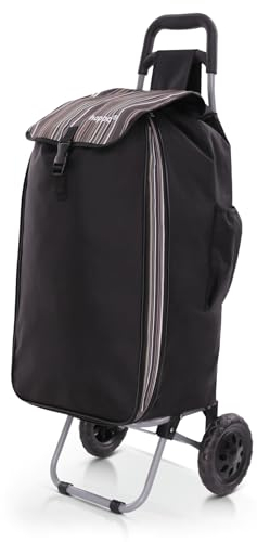 Hoppa Ausziehbarer leichter Einkaufstrolley, 57 l/64 l, Modell 2024, strapazierfähig und zusammenklappbar, für einfache Lagerung