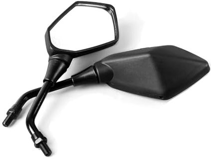 WKXTECZT Lenkerendenspiegel Für V&ersys 650 1000 ER6N Z650 Motorrad-Rückspiegel Scooter 8/10 MM Seitenspiegel Rückspiegel Seitenansicht am Lenker(Schwarz)