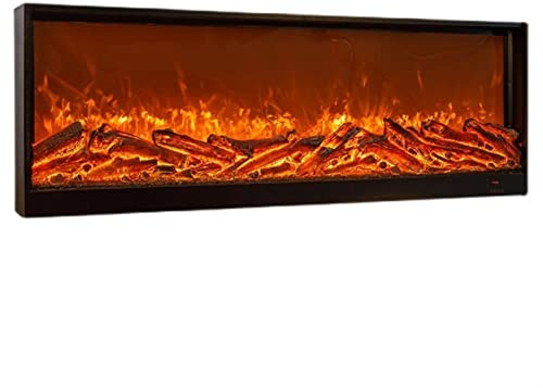 Inomhusspis Infälld elektrisk öppen spis, dekorativ med 3D-realistisk eld, pekkontrollpanel, överh(1200mm)