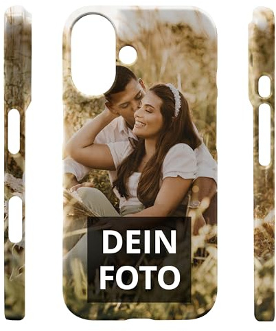 PhotoFancy® - iPhone 16 Hülle mit Foto Personalisieren - Handyhülle selbst gestalten (Premium Hardcase Rundum-Druck)