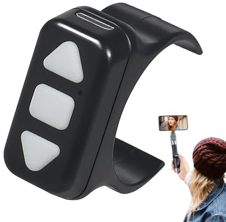Anello di controllo remoto del telefono cellulare, scatto remoto per smartphone, per selfie, scatto remoto della fotocamera, telecomando wireless, selfie, clicker per girare pagine per foto e video