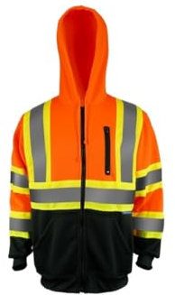 AMYSTY Sicherheitswesten Warnweste Warnschutzweste Einseitig Reflektierendes Samt-Sweatshirt Mit Warnung Vor Straßenbauarbeiten Reflektorweste(L)