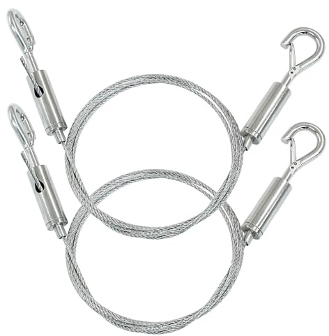 Rierdge 2 Pack 1m x 1.5mm Adjustable Picture Hanging Wire Kit, 3.3FT Heavy Duty Stainless Steel Wire Rope for Hanging Pictures/Artwork/Mirrors
