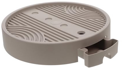 Toyvian Support Plante Rond avec roulettes Et Bac Récupérateur Eau Plateau Mobile Ventilé Pourriture Base Robuste pour Pots Intérieur
