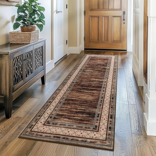 IMIYOKU Runner Rugs for Hallway 60x240cm Kitchen Runners Non Slip Washable Hall Runner Rug Floor Carpet for Entryway Living Room and Corridor - Long Runners for Narrow Spaces