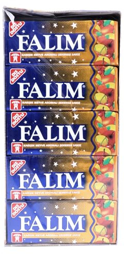 Falim Kaugummi Karışık Meyve 20 Einzelpackungen à 5 Stück Tutti Frutti | zuckerfrei , türkischer Klassiker, zahnschonend, langanhaltender Kauspaß, für Party und Candy Bar, 100 Stück, 140g