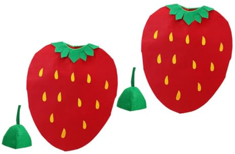HOOTNEE Disfraz De Fresa Para Niños Disfraz De Fruta Talla Vestuario Versátil Para Niñas y Niños Fiestas Temáticas Cosplay 2 Juegos