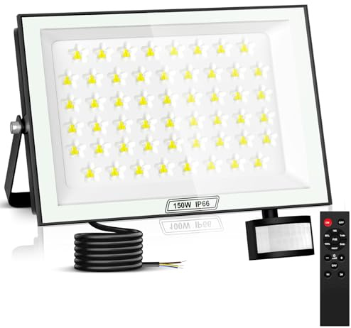 Ankishi Outdoor Security Lights Motion Sensor,150W 15000LM Super Bright PIR LED Floodlight,6500K Daylight LED Motion Sensor Light Outside,IP66 Waterproof Floodlights for Garage, Yard, Lawn, Garden
