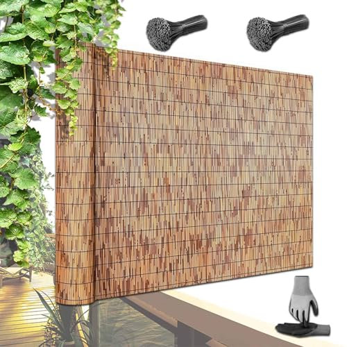 Canniccio Bambu per Esterno Lungo da 80cm A 1500cm Naturale in Canna di Bamboo Stuoia bambù Recinzione per All'aperto, Vecchio Recinto, Patio, Giardini Balconi