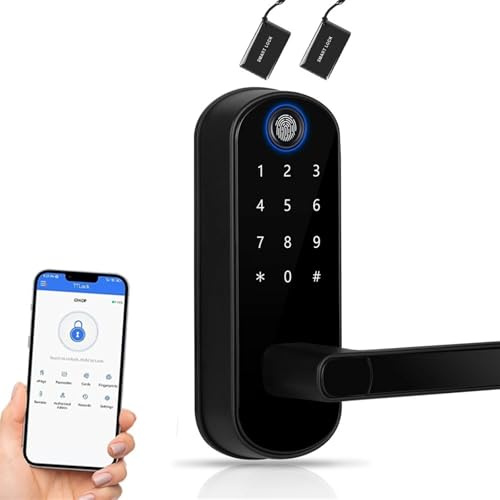 Serratura Smart, Serratura elettronica digitale con impronta digitale intelligente senza chiave con codice di accesso, maniglia elettrica for porte d'ingresso,per camere da letto, uffici e hotel