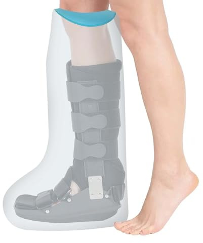 Luxvara Protege Jambe Adulte pour la Douche, Protection Plâtre Douche, Housse Imperméable de Jambe, Chaussette Plâtre Etanche pour Douche et Plaie des Pieds pour Adulte, Réutilisable, 65cm