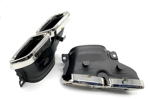 1 paio di terminali di scarico quadrupli in acciaio inossidabile compatibili con Mercedes AMG C63/S W205 S205 C205 A205 accessori auto pre-facelift(Silver)