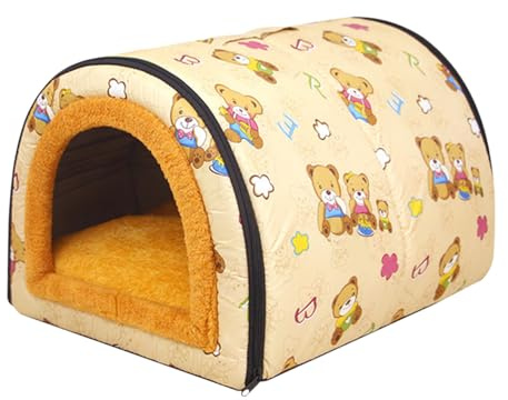 Warmes Haustiernest – Hundebett für drinnen und draußen, weiches Plüsch-Schlafhaus mit rutschfester Unterseite, bequeme Hundehütte, alle Jahreszeiten für Reisen, Camping, Schlafzimmer, Wohnzimmer