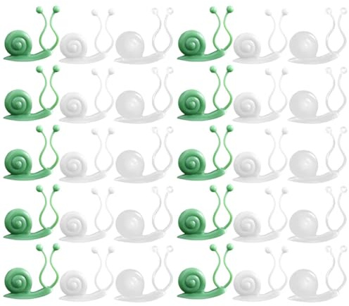 Generisch 30 Stück Pflanzenclips Kletterpflanzen Wandbefestigungsclips Selbstklebend Kunststoff Weiß Grün Transparent Pflanzenhalter für Innenbereich