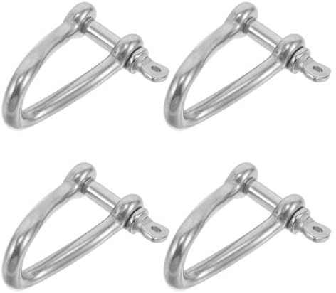 Mikinona 4 Piezas Grillete de Acero Inoxidable Torcido Tornillo Resistente para Anclaje Pesado Barcos Accesorios Náuticos para Velas y Amarre Seguro