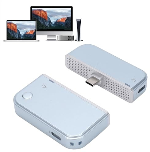 Goshyda Wireless HDMI Transmitter and Receiver 165Ft/50M, 4K Decode 1080P 60Hz Ultra HD Output, 5G 2.4G Wireless HDMI Extender Kit for Phone Tablet Laptop to Projector HDTV
