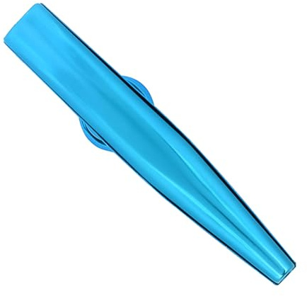 Yechiry Robustes Kazoo-Flötenmund-Musikinstrument für Kinder, Einfach zu Spielen, Blaugoldenes Aluminium, 12 X 2,5 Cm, 1 Stück (BLUE)