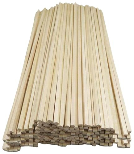 Holzstücke zum Basteln, 50 Stück, 30, 5 cm lang, glatt geschliffene Holzdübel, multifunktionale quadratische Holzdübel für Modellbau, Heimdekoration, Kinderbasteleien, Holzstreifen