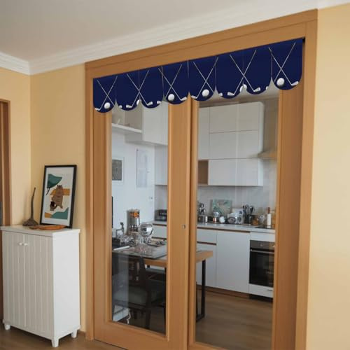 Golf Clubs Golf Bal 4 Piece Banner Bunting, Classic Sport Dark Blue Background Hanging Banners for Home Wall Party Decor, Scalloped Flag for Holiday Decoration 7.9x11.8 Inch