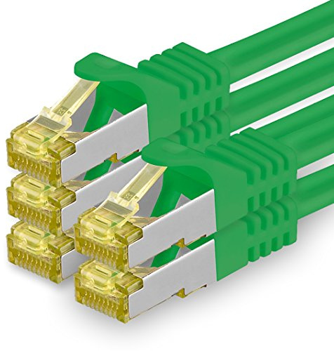 Cable de Red Cat.7 (Sftp Pimf) 10 GB/s RJ45 Cat6a Verde - 5 Unidades 3m
