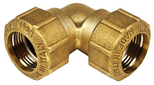 Messing Schraubfitting für PE-Rohr Winkel 90° 25mm, schwere Ausführung mit DVGW Prüfzeichen