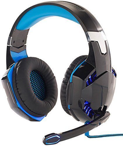 Mod-it Cuffie gaming per Xbox 360 - PER PS4 Auricolare: Cuffie da gioco illuminate con telecomando cablato e interruttore del microfono (Pc Auricolare, Con filo elettrico, Microfono)