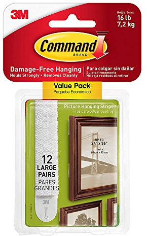 Command Bilder- und Rahmen-Hängestreifen, groß, 24 Paar