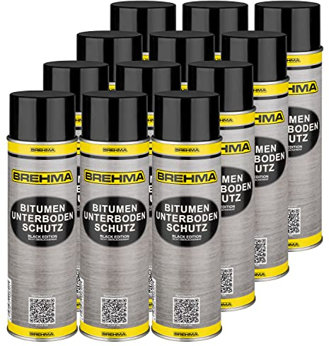 BREHMA 12x Bitumen Unterbodenschutz Black Edition 500ml Steinschlagschutz Spray schwarz