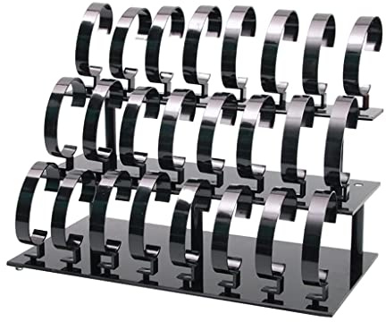 Tubayia 24 akryl klockställ smyckesställ armbandshållare smyckesarmband display organisatör