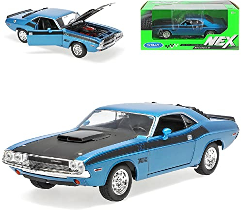 Welly Dodge Challenger T/A Coupe Blau 1. Generation 1969-1974 1/24 Modell Auto