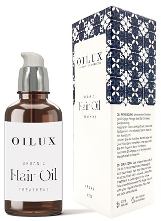 OILUX Haaröl Bio Belebendes Haar-Tonikum kräftiges Haar & gesunde Kopfhaut - Naturkosmetik Haar-Öl gegen Haarausfall, Haarwachstum, Pflege für Haare - Vegan & Cruelty Free Kosmetik für Frauen & Männer