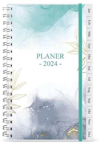 2025 Planer, A6 Wochenplaner mit Monatsregistern, Gesäßtasche, elastischer Verschluss, flexibler Einband, Doppeldrahtbindung, einfache Organisation des täglichen Lebens, Krickente, 10 x 17.5cm, Teal