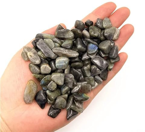HZLXF1 50 g natürlicher Grauer Labradorit-Kies-Kristall-Heiledelstein for Aquarien-Heimdekoration, natürliche Quarzkristalle (Color : 8-12mm)